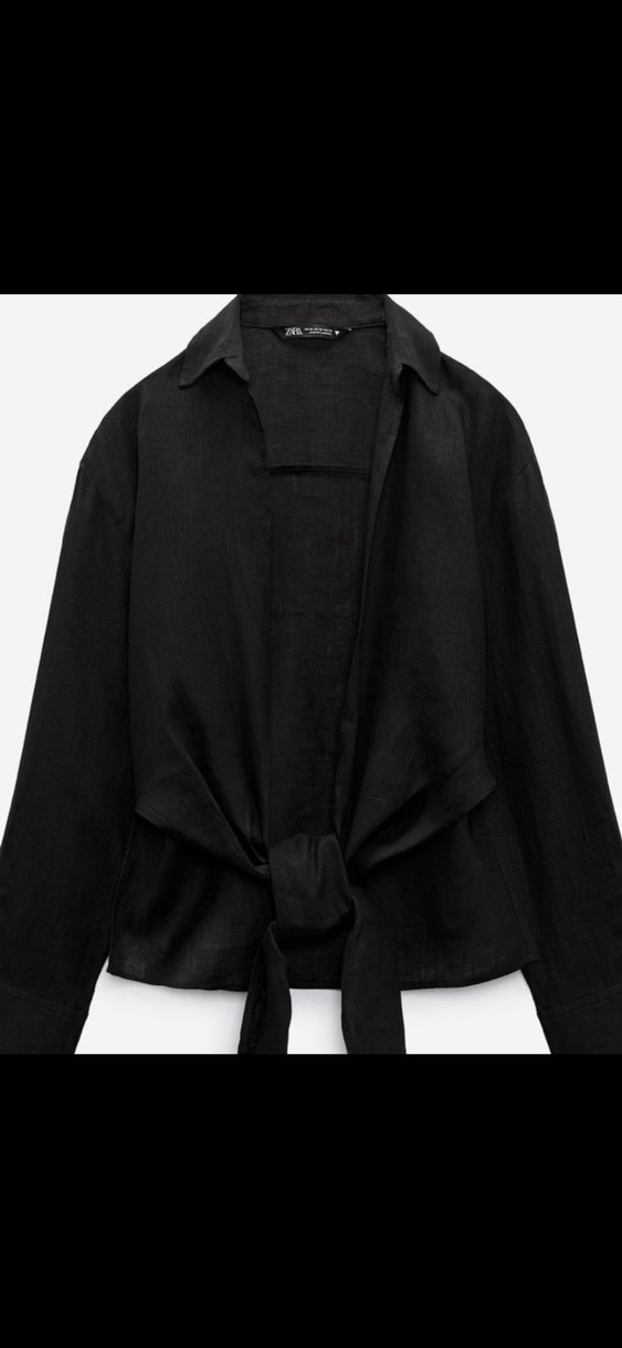 Zara Keten Önden Bağlamalı Gömlek  Sıfır Değerinde - Görsel 4