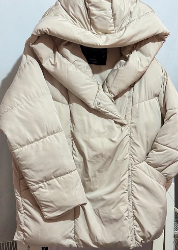 Stradivarius Padded Jacket  Kadın Kapüşonlu Mont  Bej - Görsel 8