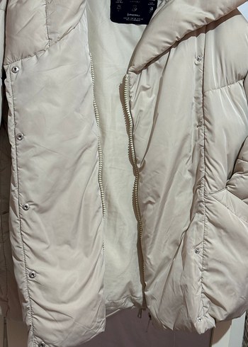 Stradivarius Padded Jacket  Kadın Kapüşonlu Mont  Bej - Görsel 2