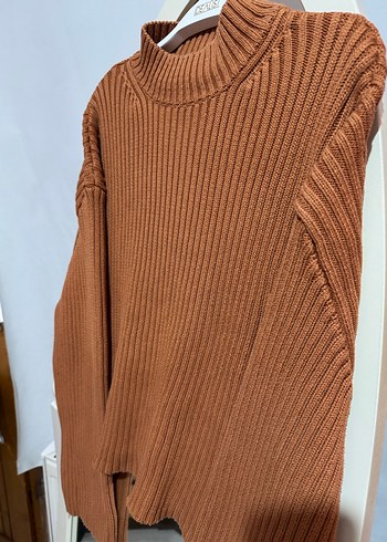 Tarçın Rengi Boğazlı Triko Kazak - Görsel 5