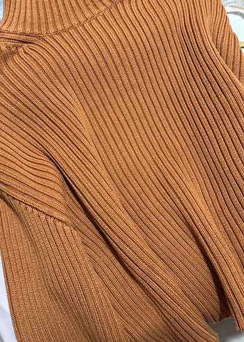 Tarçın Rengi Boğazlı Triko Kazak - Görsel 4