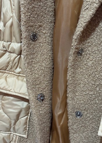 Kapitone ve Kürk Detaylı Kahverengi Kaban  Sıfır - Görsel 6