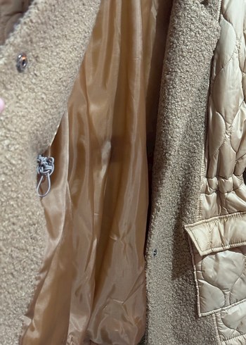 Kapitone ve Kürk Detaylı Kahverengi Kaban  Sıfır - Görsel 4