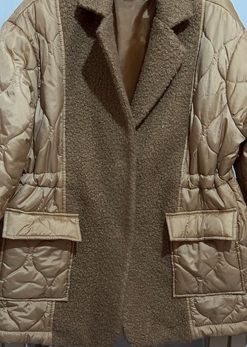 Kapitone ve Kürk Detaylı Kahverengi Kaban  Sıfır - Görsel 7