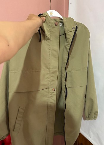 Kapüşonlu Haki Mevsimlik Mont - Görsel 5