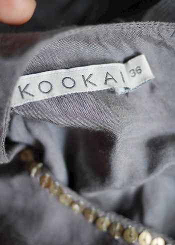 36 Beden gri Renk KOOKAİ, Nakışlı Kolsuz Bohem Midi Elbise