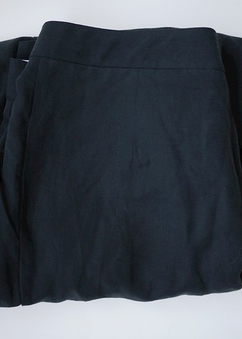 Siyah Kadın Bol Paça Pantolon - Görsel 9