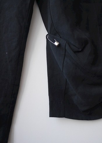 Siyah Kadın Bol Paça Pantolon - Görsel 8