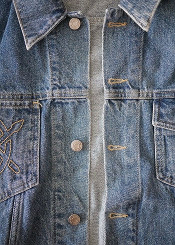 DAILY PAPER, Kadın Mavi Kot Ceket, Bol Kesim, Düğmeli - Görsel 8