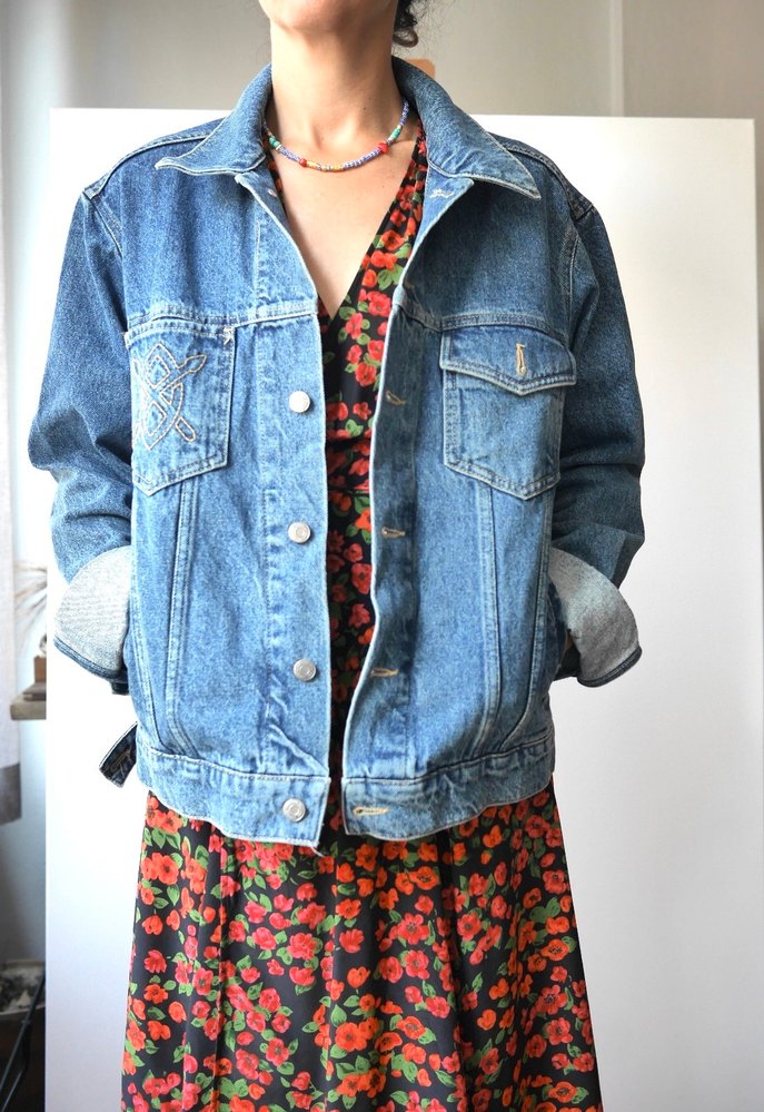 DAILY PAPER, Kadın Mavi Kot Ceket, Bol Kesim, Düğmeli - Görsel 3