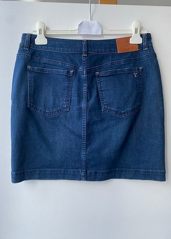36 Beden lacivert Renk Yargıcı, normal boy Denim Etek 36 Beden