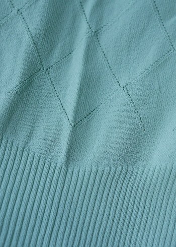 Sabri Özel, Vintage Turkuaz Kadın  Kısa Kollu Bluz - Görsel 10