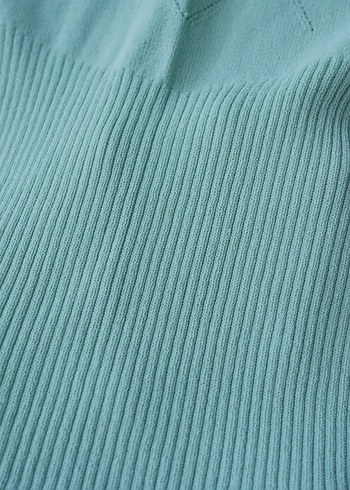 Sabri Özel, Vintage Turkuaz Kadın  Kısa Kollu Bluz - Görsel 11