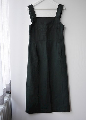 POLO GARAGE, Yeşil, Kolsuz kışlık yün kumaş uzun elbise - Görsel 11