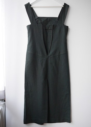 POLO GARAGE, Yeşil, Kolsuz kışlık yün kumaş uzun elbise - Görsel 8