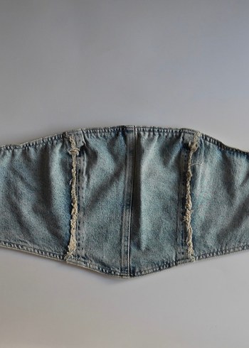 Denim Straplez Büstiyer Top