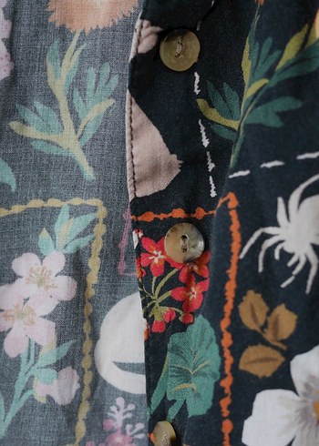 MAVİ, Çiçek Desenli Kısa Kollu Kadın Gömlek - Görsel 7