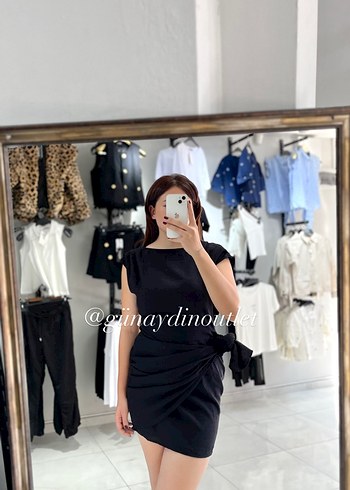 Siyah Straplez Mini Kalem Elbise - Görsel 2