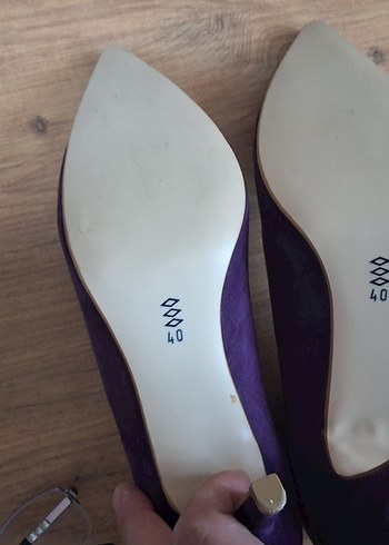 40 Beden mor Renk Mor Süet Dolgu Topuklu Kadın Stiletto