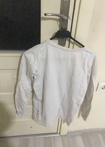 Beyaz Baskılı Uzun Kollu Kız Tişörtü - Görsel 2