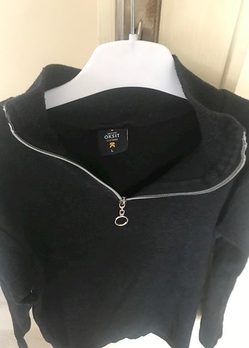 Fermuarlı Siyah Yarım Balıkçı Yaka Kadın Kazak - Görsel 3