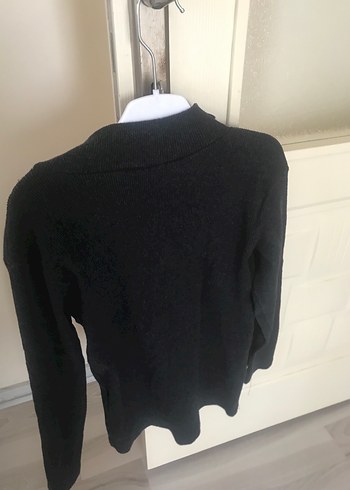 Fermuarlı Siyah Yarım Balıkçı Yaka Kadın Kazak - Görsel 2