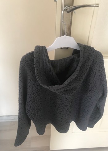 Gri Kapüşonlu Çocuk Ceket - Görsel 2