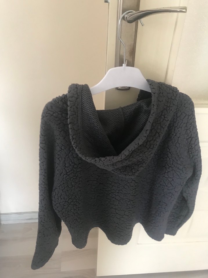 Gri Kapüşonlu Çocuk Ceket - Görsel 2