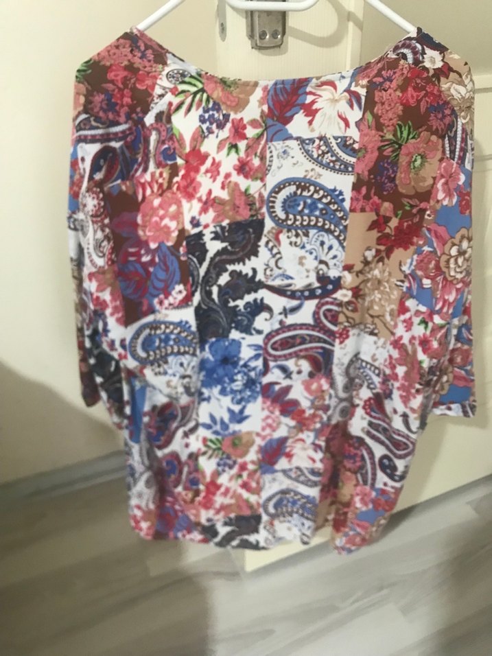 Çiçek Desenli Bohem Midi Kimono - Görsel 2