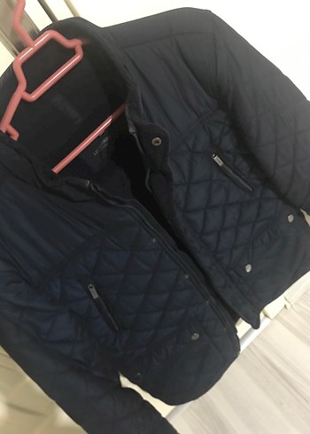 Düğmeli Erkek Koyu Mavi Sokak Stili Mont - Görsel 2