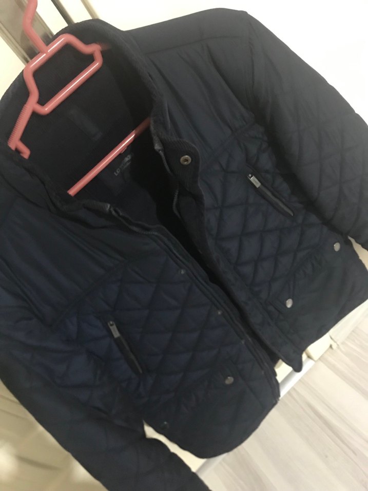 Düğmeli Erkek Koyu Mavi Sokak Stili Mont - Görsel 2