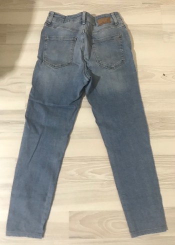 Gri Mavi Bol Kesim Kadın Kot Pantolon - Görsel 2