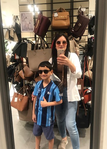 Gri Mavi Bol Kesim Kadın Kot Pantolon - Görsel 6