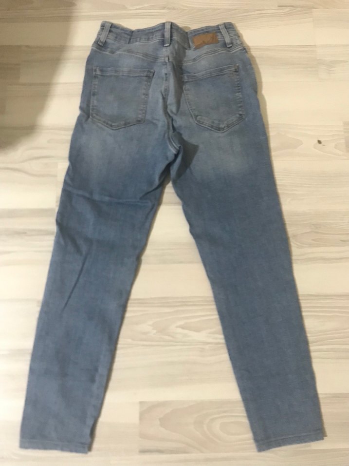 Gri Mavi Bol Kesim Kadın Kot Pantolon - Görsel 2