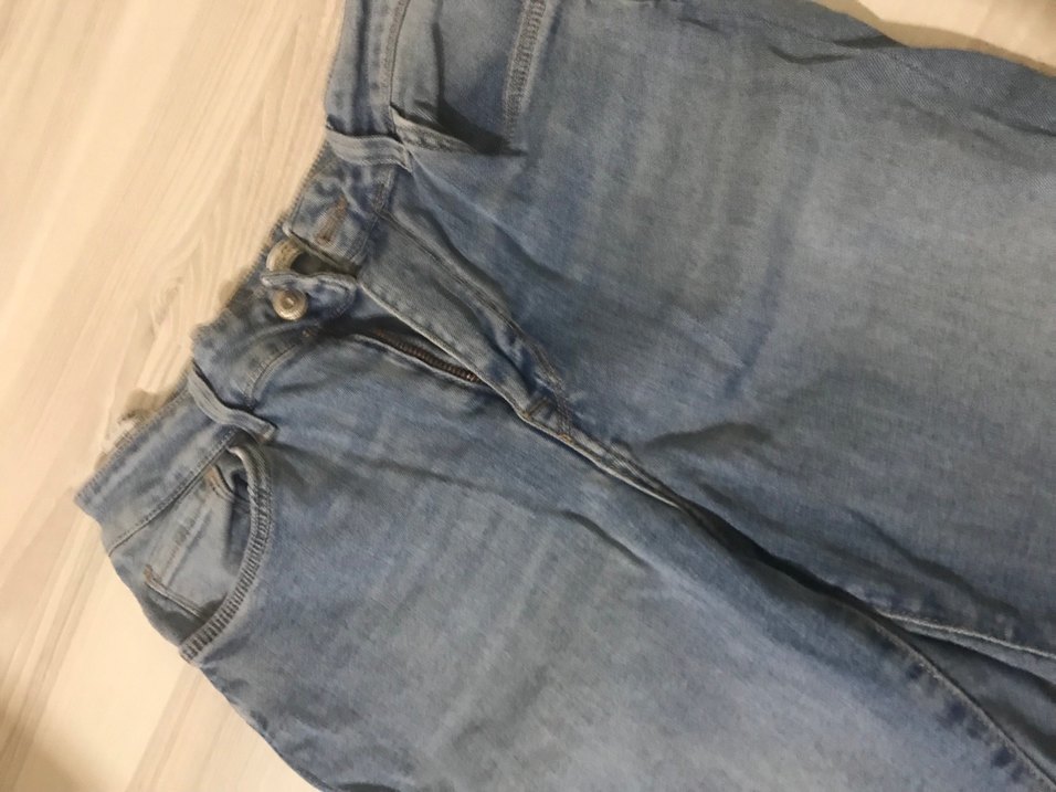 Gri Mavi Bol Kesim Kadın Kot Pantolon - Görsel 3