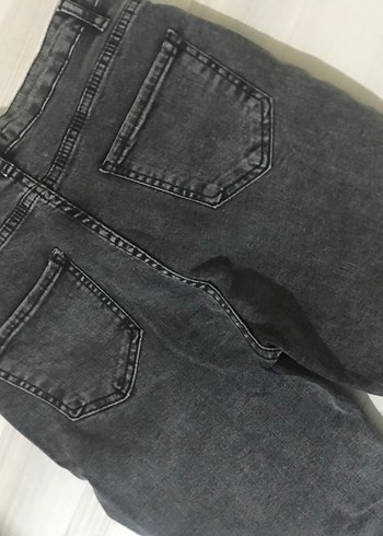 Gri Kadın Denim Pantolon Midi Boy - Görsel 4