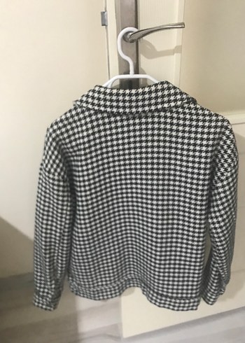 Düğmeli Gri Kareli Midi Kadın Ceket - Görsel 3