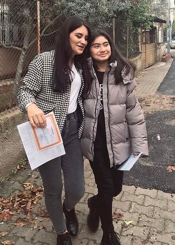 Düğmeli Gri Kareli Midi Kadın Ceket - Görsel 6