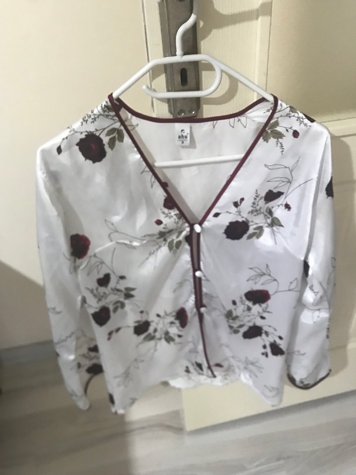 Bordo Kadın Saten Pijama Takımı - Görsel 2