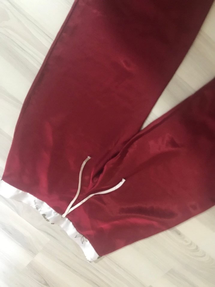 Bordo Kadın Saten Pijama Takımı - Görsel 5