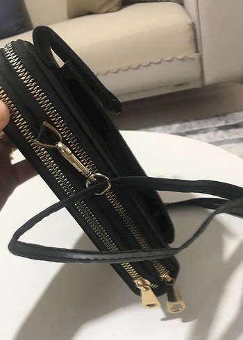 Siyah Deri Yılan Desenli Kadın Çanta - Görsel 3