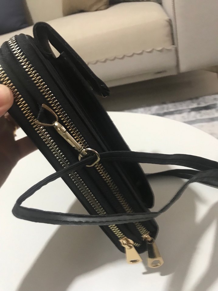 Siyah Deri Yılan Desenli Kadın Çanta - Görsel 3