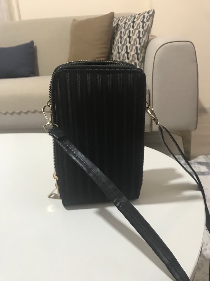 Siyah Deri Yılan Desenli Kadın Çanta - Görsel 2