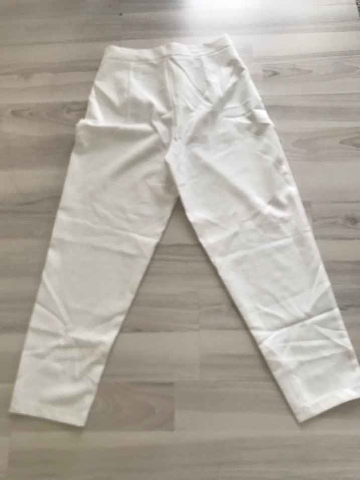 Kadın Beyaz Keten Kumaş Pantolon - Görsel 2