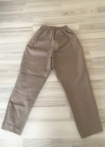 Bej Kadın Keten Kumaş Pantolon - Görsel 4