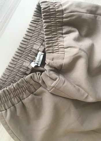 Bej Kadın Keten Kumaş Pantolon - Görsel 2