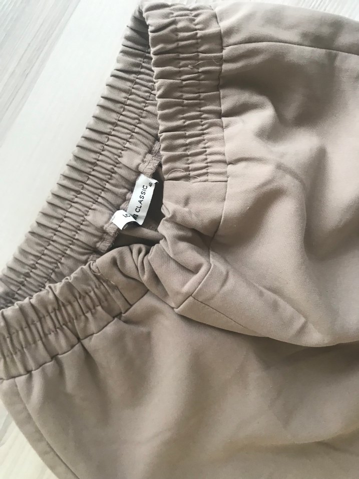 Bej Kadın Keten Kumaş Pantolon - Görsel 2