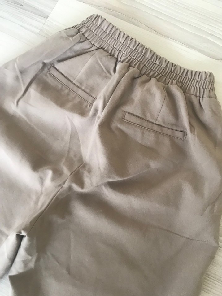 Bej Kadın Keten Kumaş Pantolon - Görsel 5