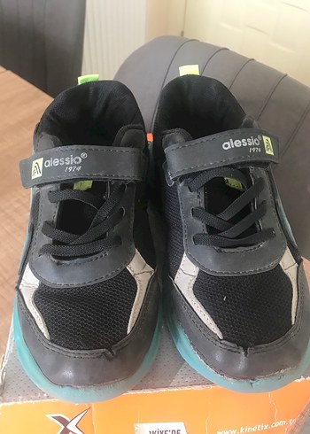 Erkek Çocuk Siyah Spor Ayakkabı Velcro Bantlı - Görsel 2