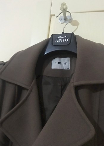 Kahverengi Çift Düğmeli Kaban - Görsel 5